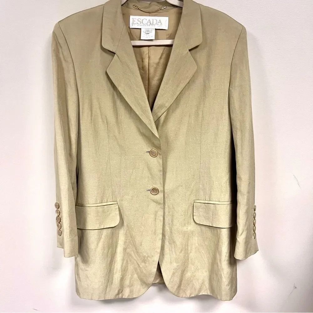 Escada Light Beige Classic Tailored Blazer